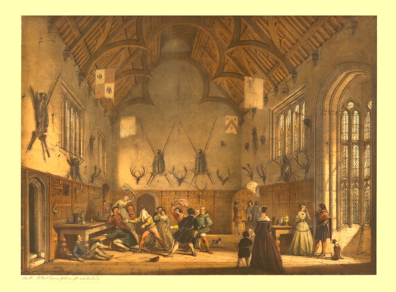 Sala, Athelhampton, Dorset, c1838. autorstwa Unbekannt