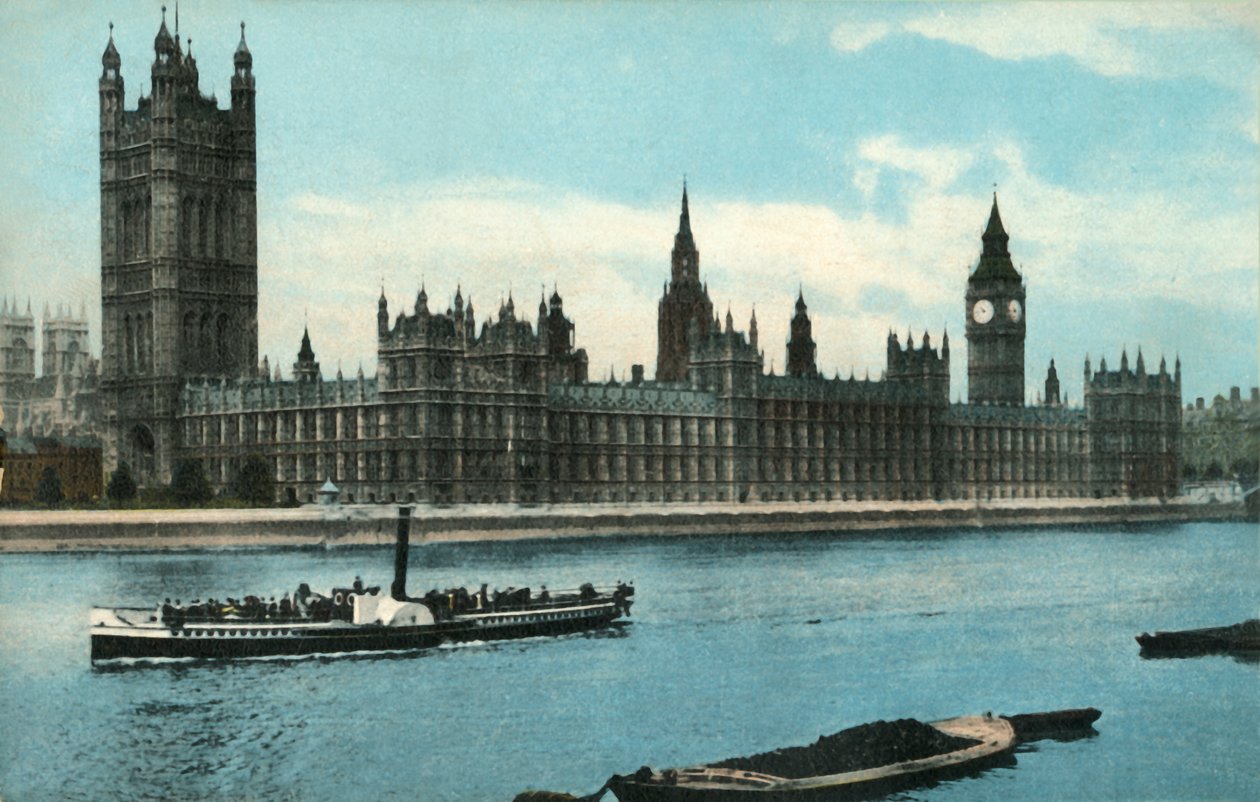 Houses of Parliament, Westminster, Londyn, ok. 1907. autorstwa Unbekannt