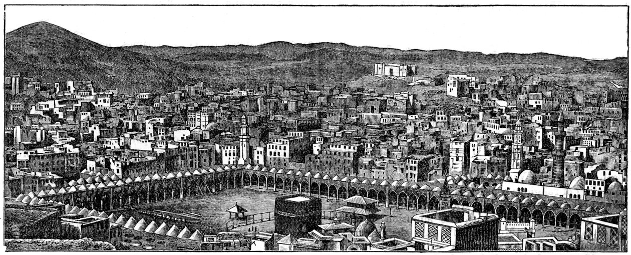 Meczet Kaaba, Masjid al-Haram, Mekka, 1877 r. autorstwa Unbekannt