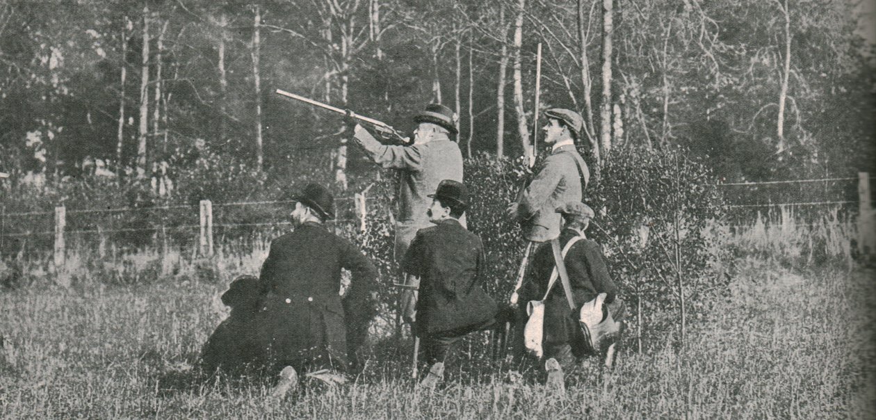 Król strzelający nad rezerwaty Sandringham, 1900, 1910. autorstwa Unbekannt
