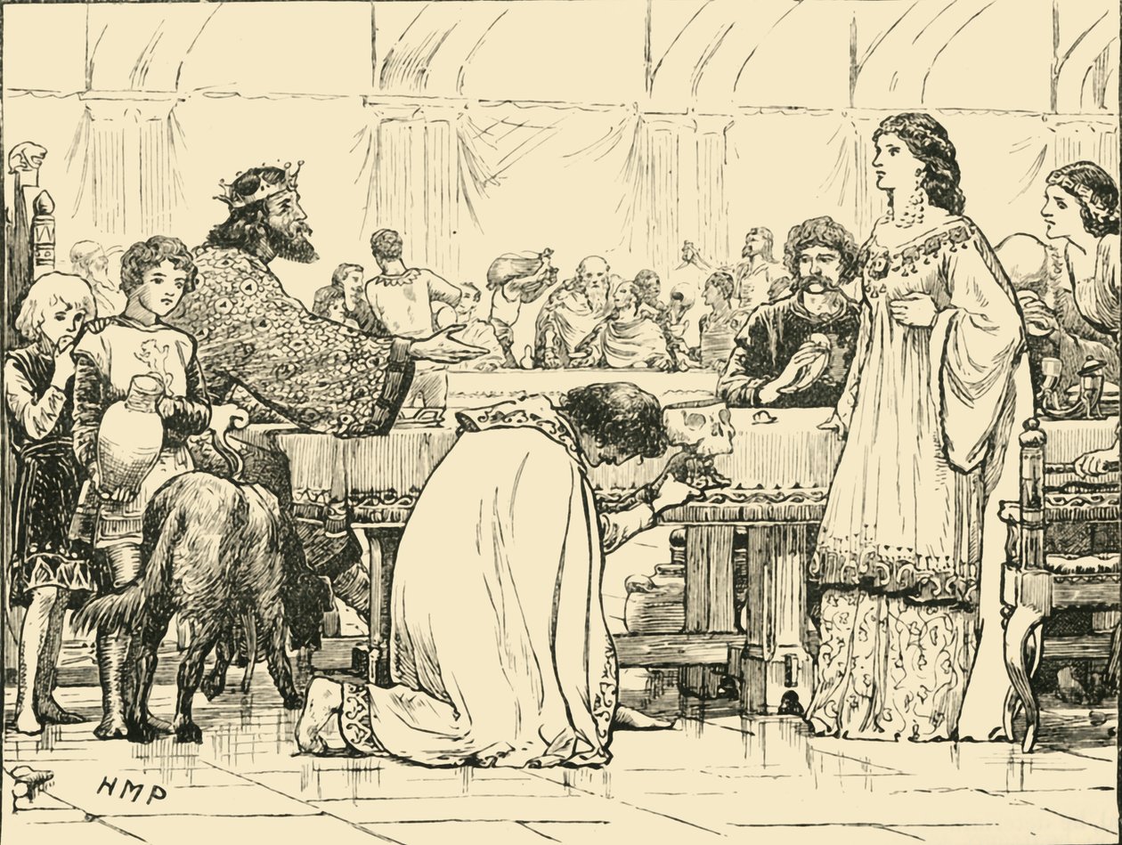 Ostatni bankiet Alboina, c570AD, 1890. autorstwa Unbekannt