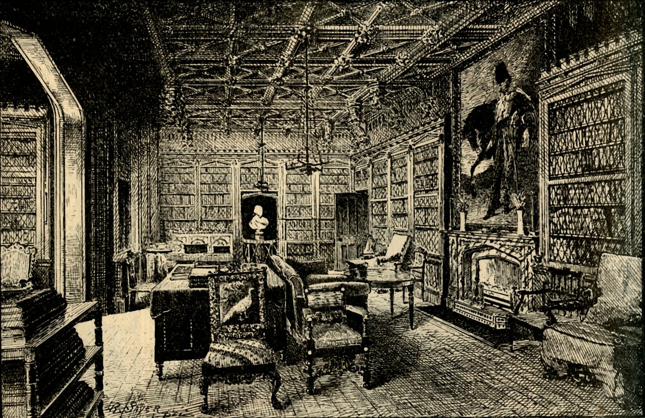 Biblioteka w Abbotsford, 1882. autorstwa Unbekannt