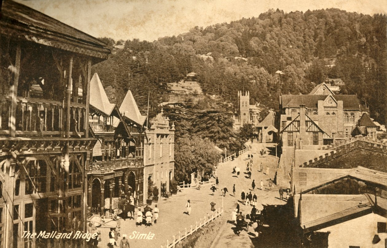 The Mall and Ridge - Simla, c1918-c1939. autorstwa Unbekannt
