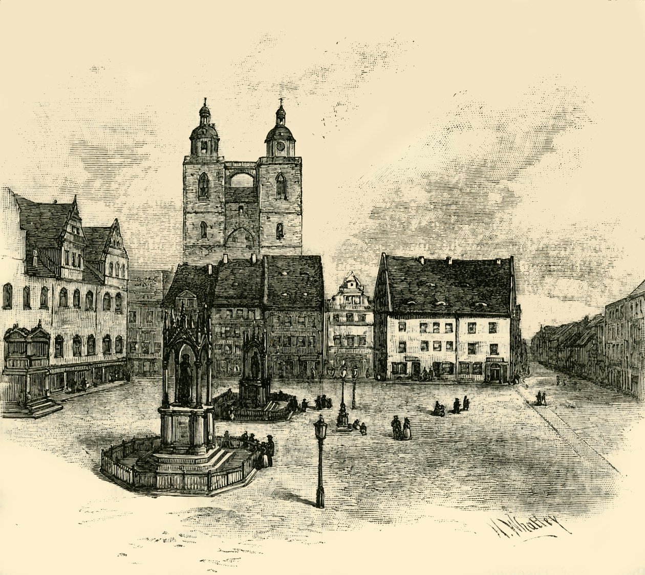 Rynek, Wittenberga, 1890 r. autorstwa Unbekannt