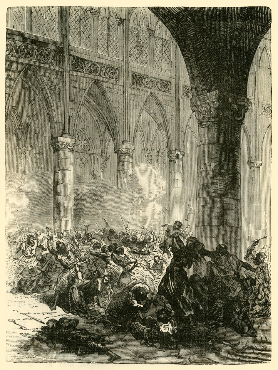 Masakra w Beziers, 1209, 1890. autorstwa Unbekannt