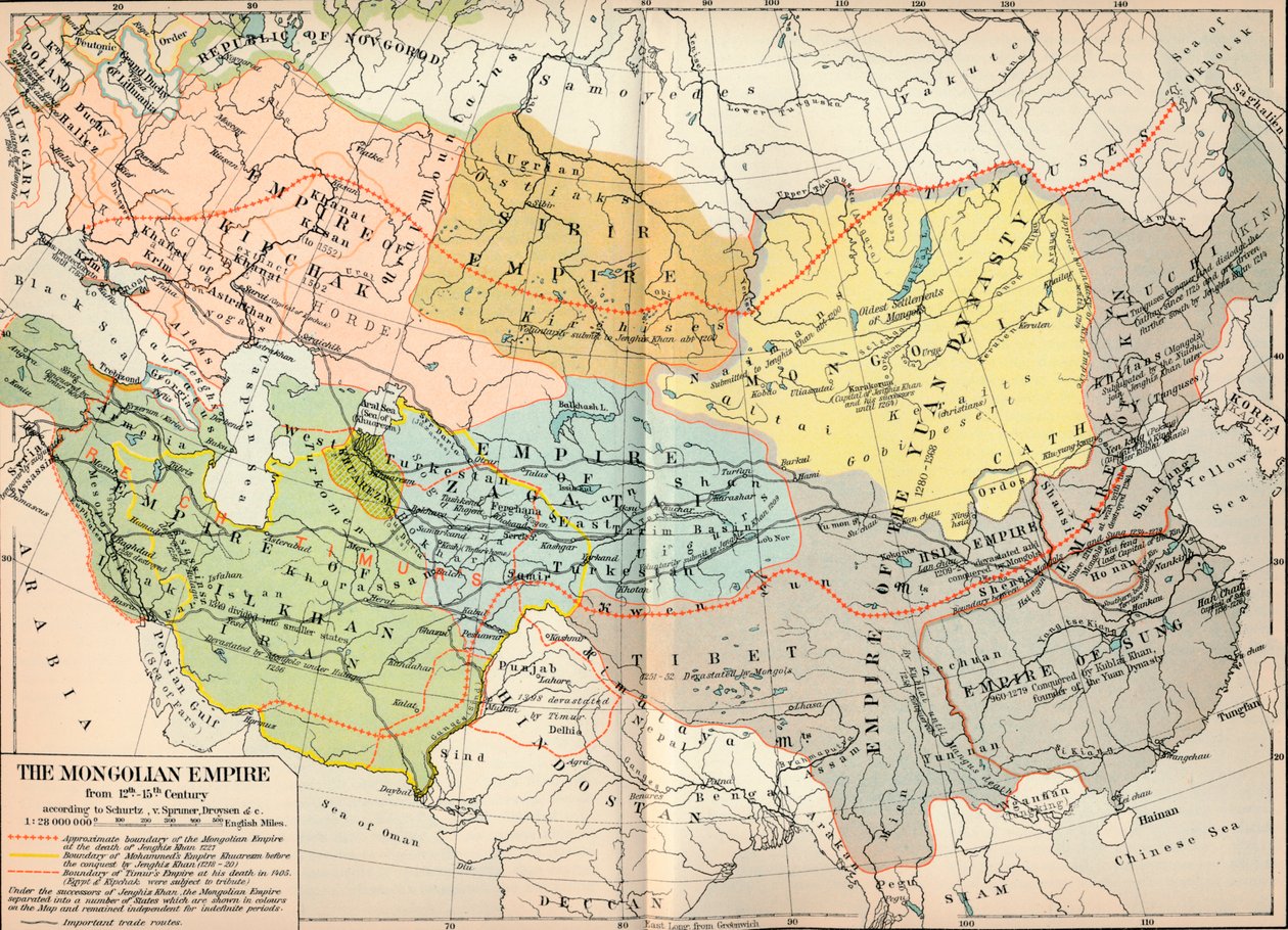 Imperium mongolskie XII-XV w., ok. 1903, 1904 autorstwa Unbekannt