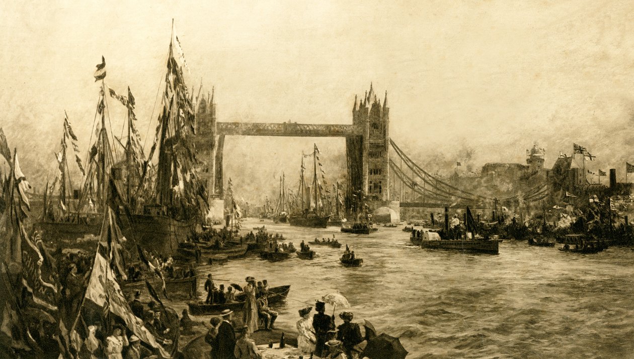 Ceremonia otwarcia mostu Tower Bridge, ok. 1894 r. autorstwa Unbekannt