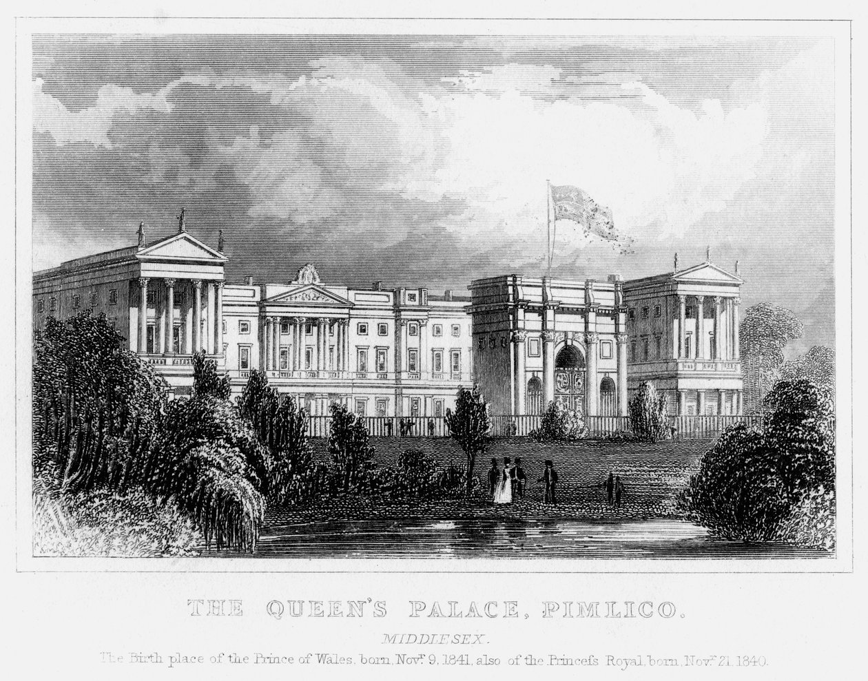 Pałac Queens, Pimlico, Londyn, ok. 1840 r. autorstwa Unbekannt