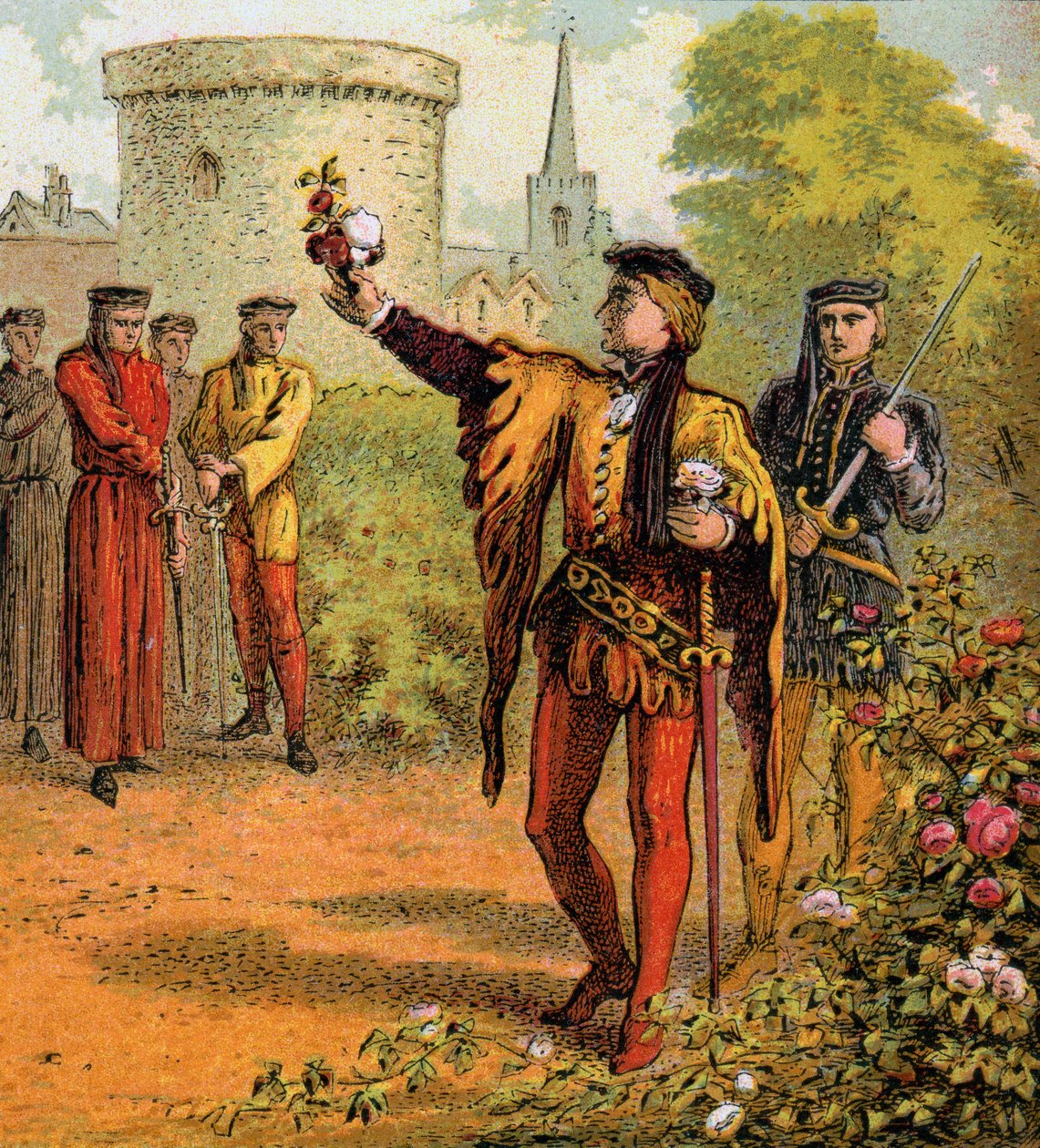 Czerwone i białe róże, XV w., ok. 1850 r. autorstwa Unbekannt