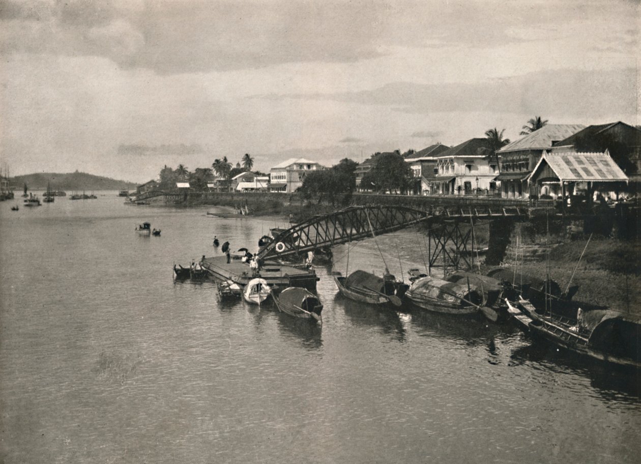 Brzeg rzeki i droga Strand, Moulmein, 1900. autorstwa Unbekannt