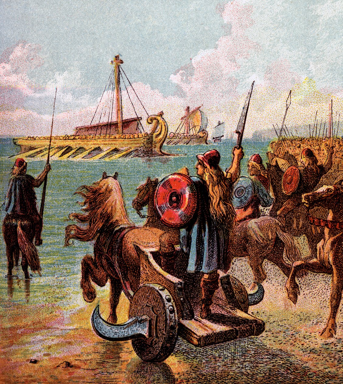 Rzymianie podbijają Brytanię, ok. 1850 autorstwa Unbekannt