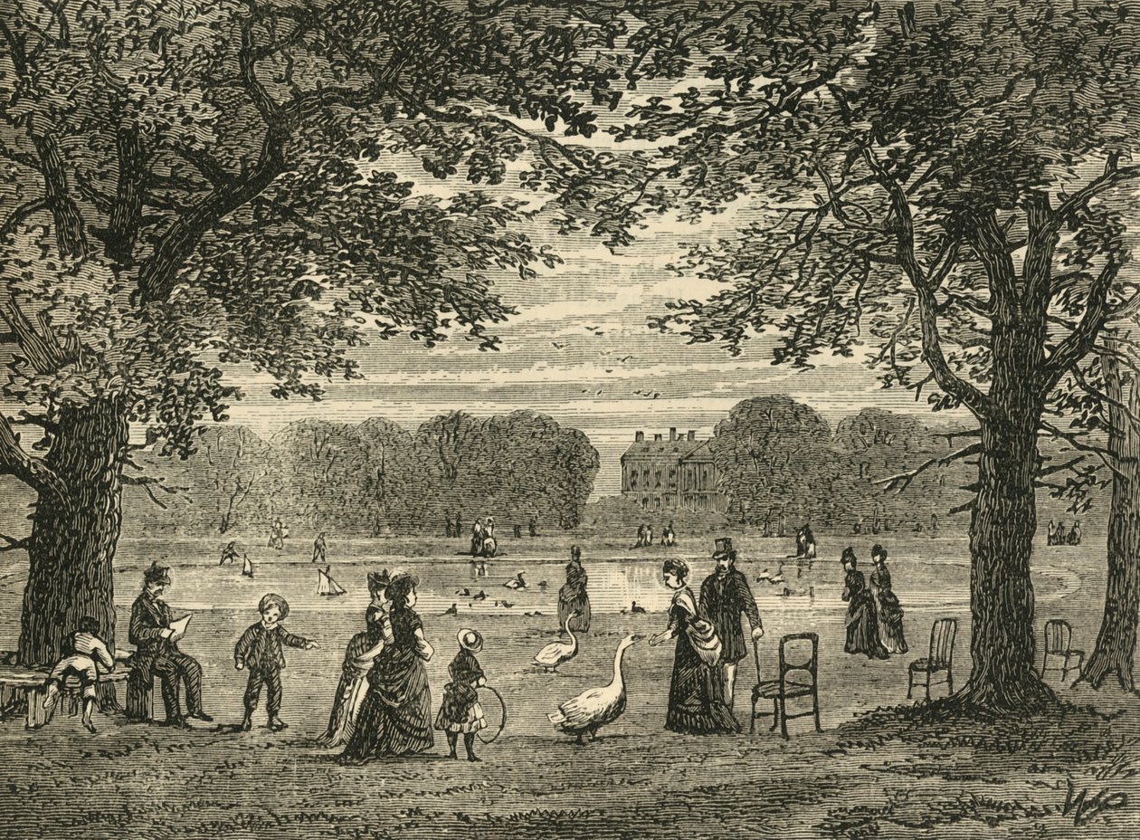 Okrągły staw, ogrody Kensington, ok. 1876 r. autorstwa Unbekannt