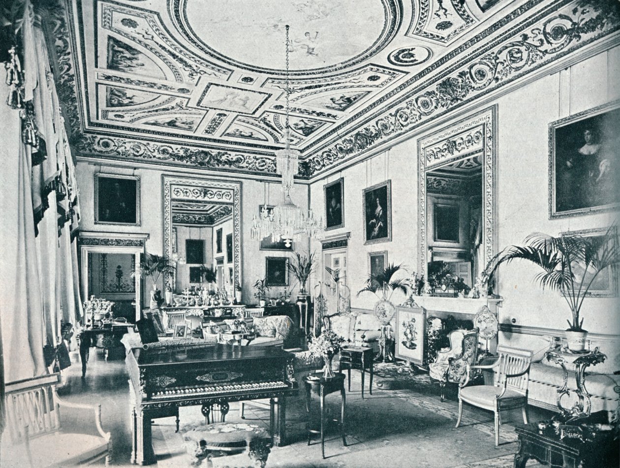 Salon, Avington, ok. 1908 r. autorstwa Unbekannt