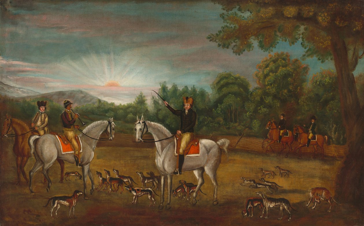 Rozpoczęcie polowania, ok. godz. 1800. autorstwa Unbekannt