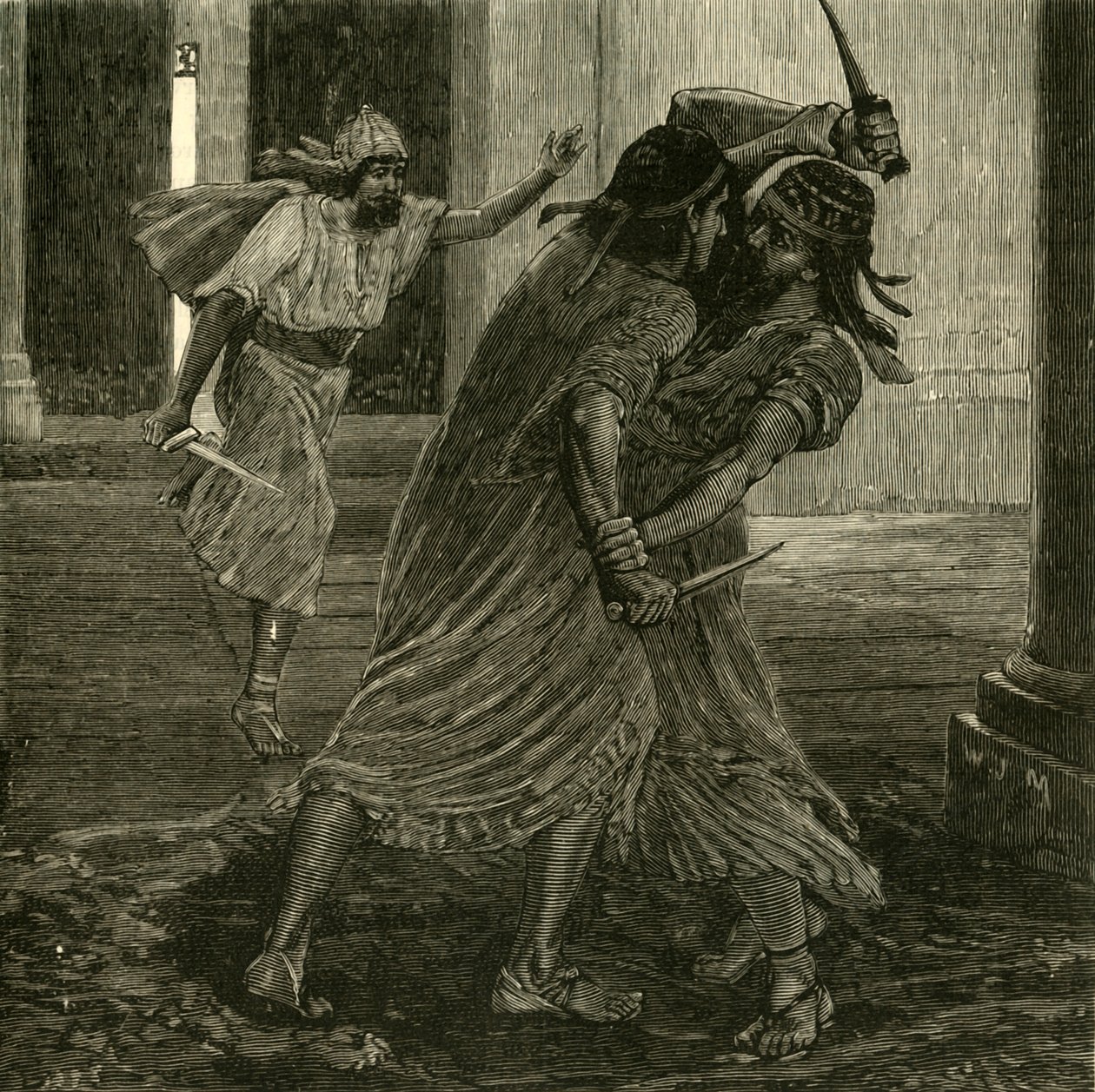 Walka między Gomates a Gobryas, 1890. autorstwa Unbekannt
