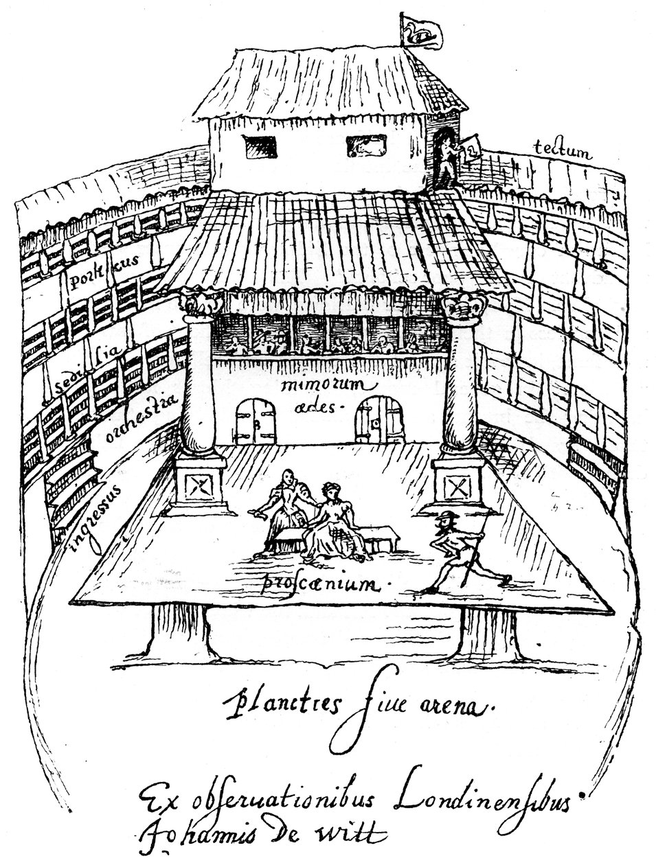 The Swan Theatre, Londyn, 1596, 1893 autorstwa Unbekannt