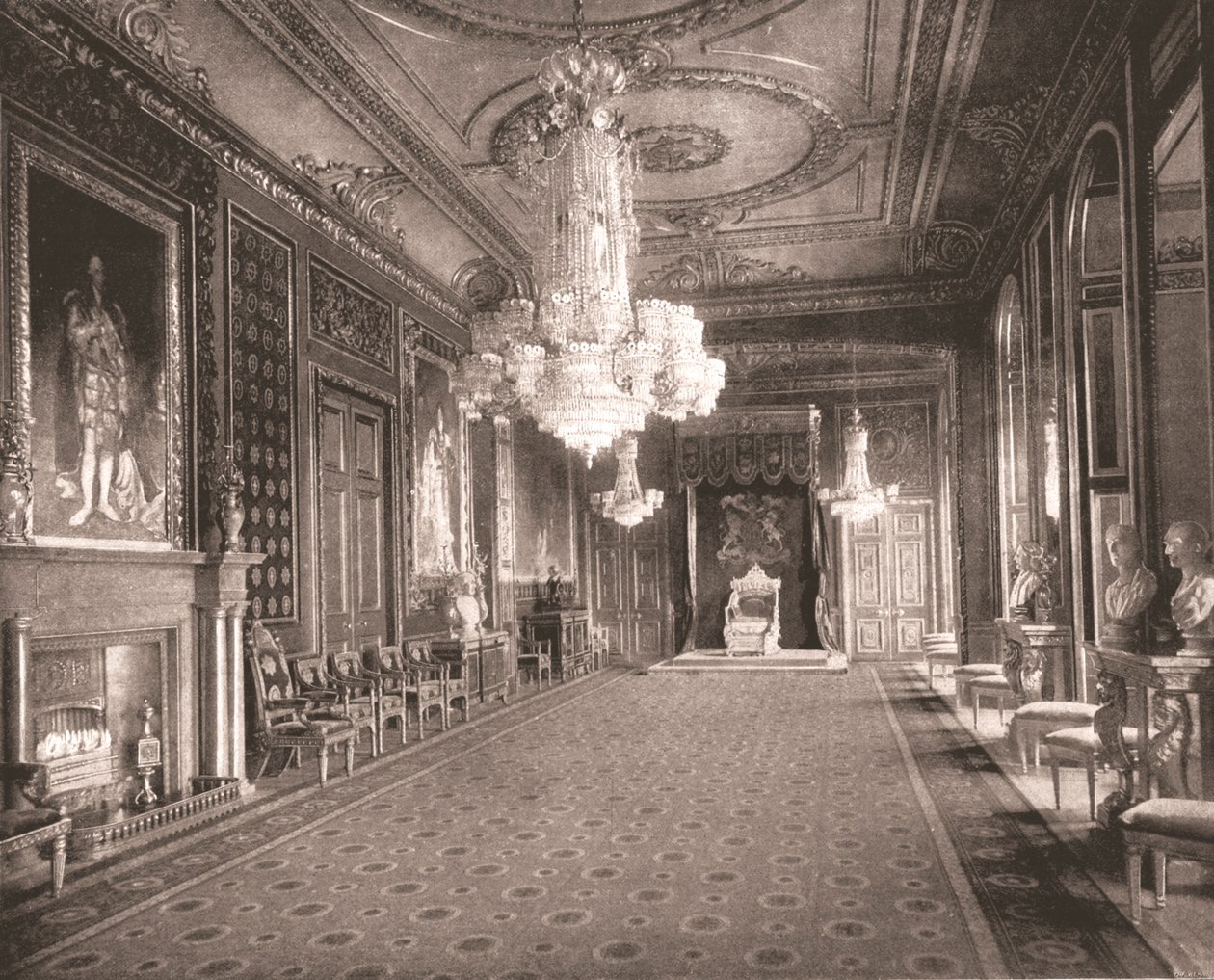 Sala tronowa, zamek Windsor, Berkshire, 1894. autorstwa Unbekannt