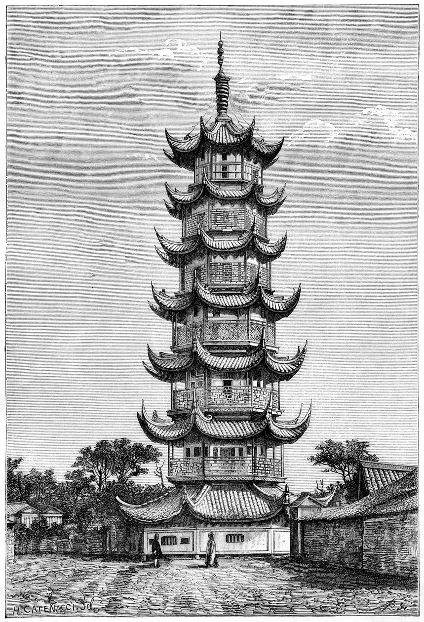 Wieża Long-Hua, Szanghaj, Chiny, 1895 r autorstwa Unbekannt