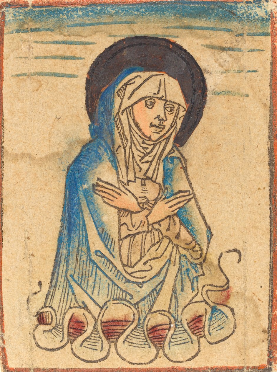Dziewica w chmurach, c. 14701480. autorstwa Unbekannt