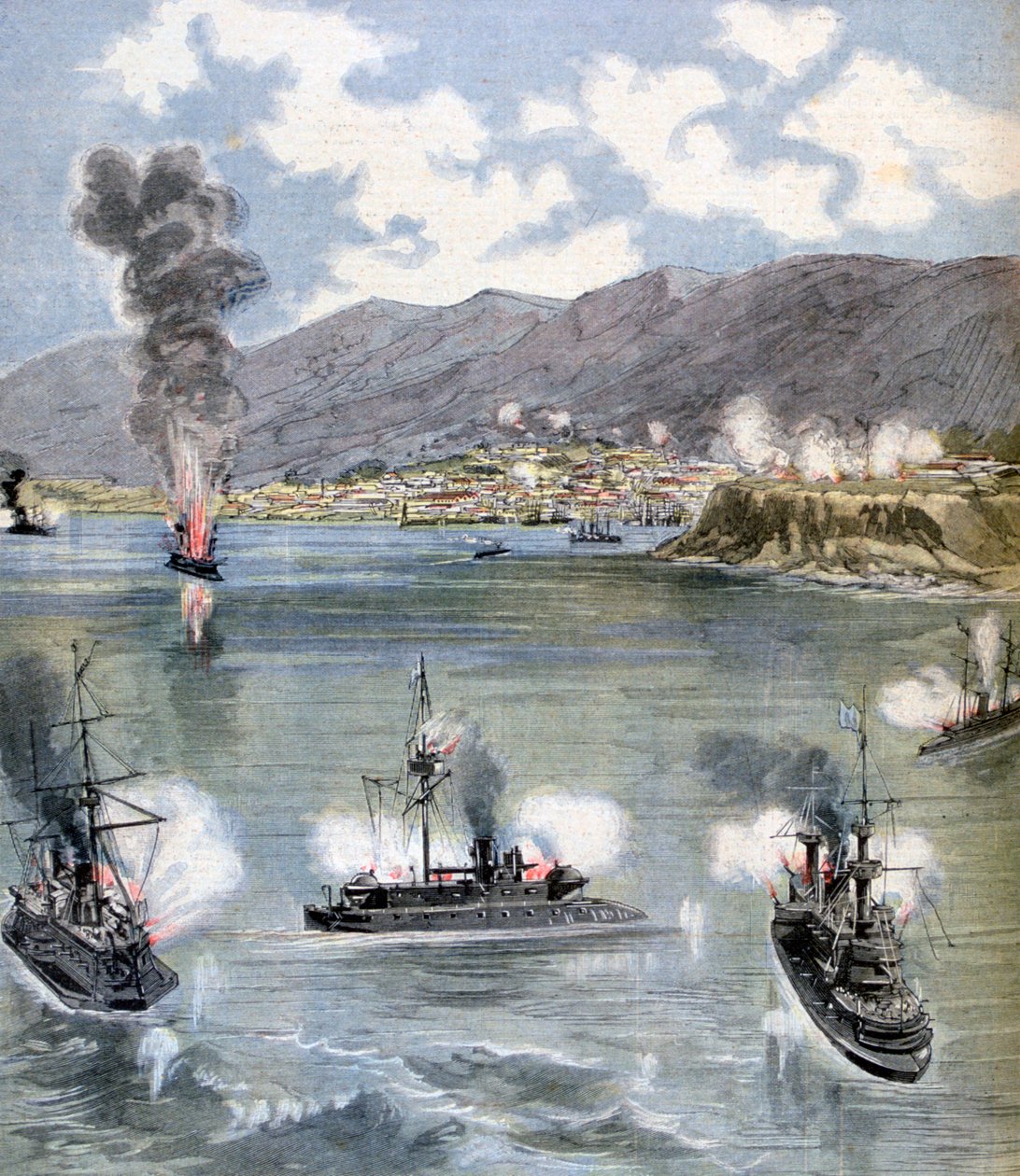 Atak na Valparaiso, rewolucja chilijska, 1891 autorstwa Unbekannt