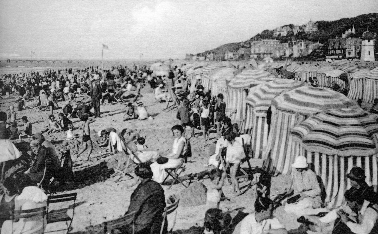 Plaża, Trouville, Francja, ok. 1920 r. autorstwa Unbekannt