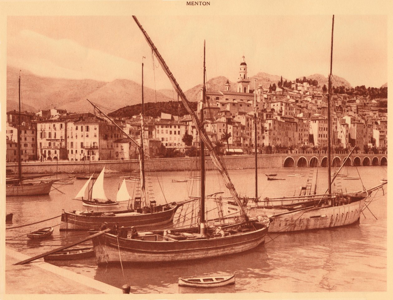 Port i stare miasto, Menton, 1930. autorstwa Unbekannt