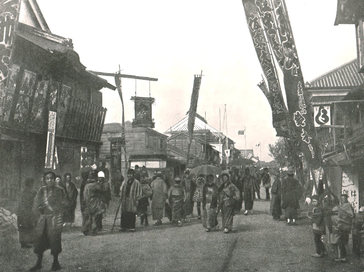 Ulica Teatralna, Jokohama, Japonia, 1895. autorstwa Unbekannt