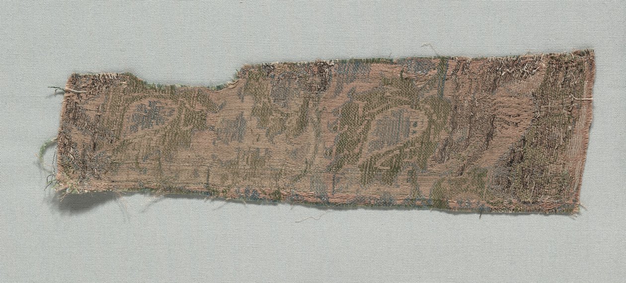 Trzy fragmenty włoskiego gotyckiego jedwabiu, 1350-1399. autorstwa Unbekannt