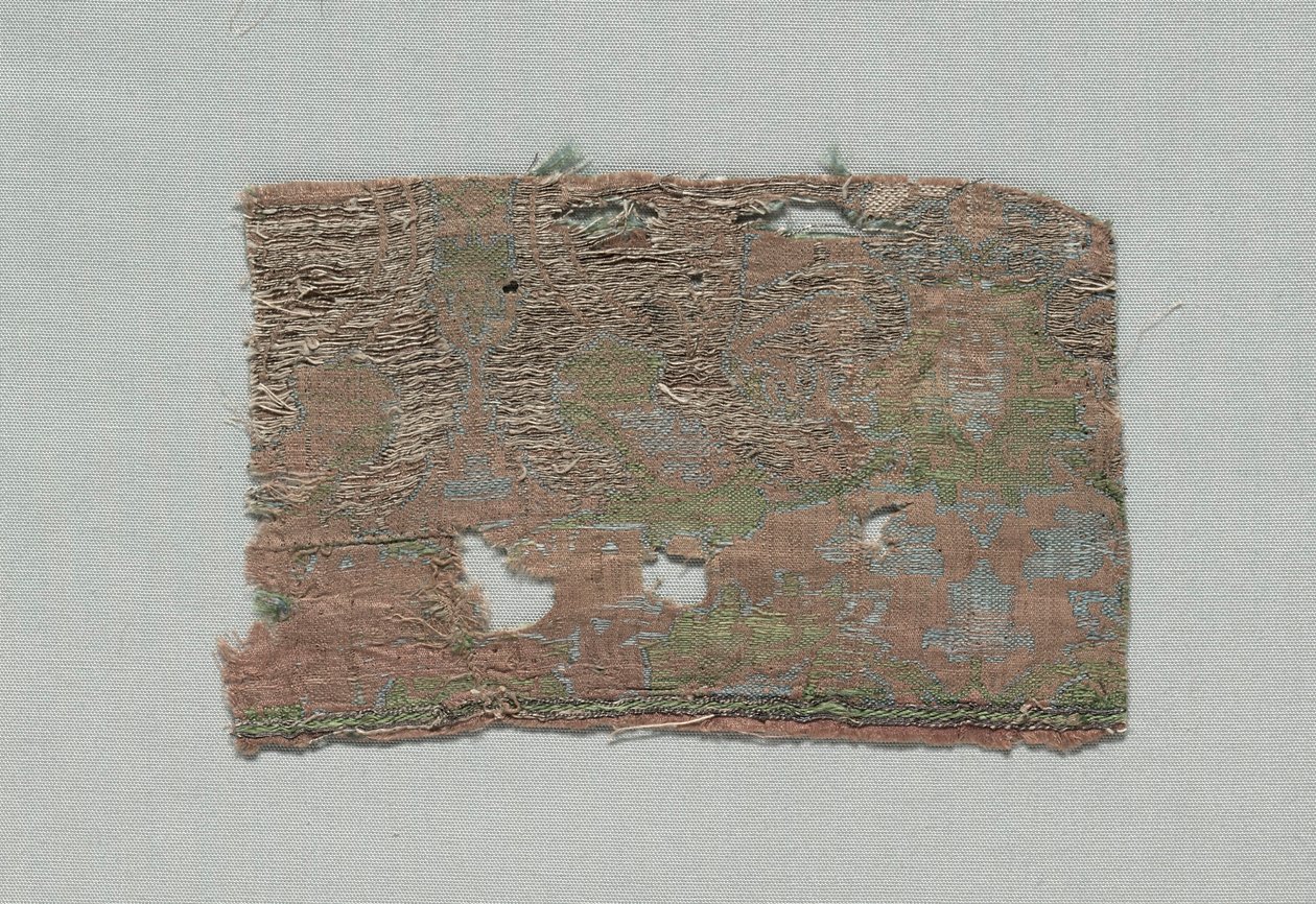 Trzy fragmenty włoskiego gotyckiego jedwabiu, 1350-1399. autorstwa Unbekannt