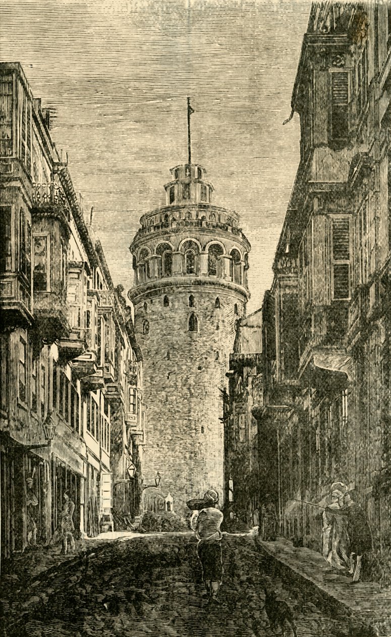 Wieża Galata, Konstantynopol, 1890. autorstwa Unbekannt