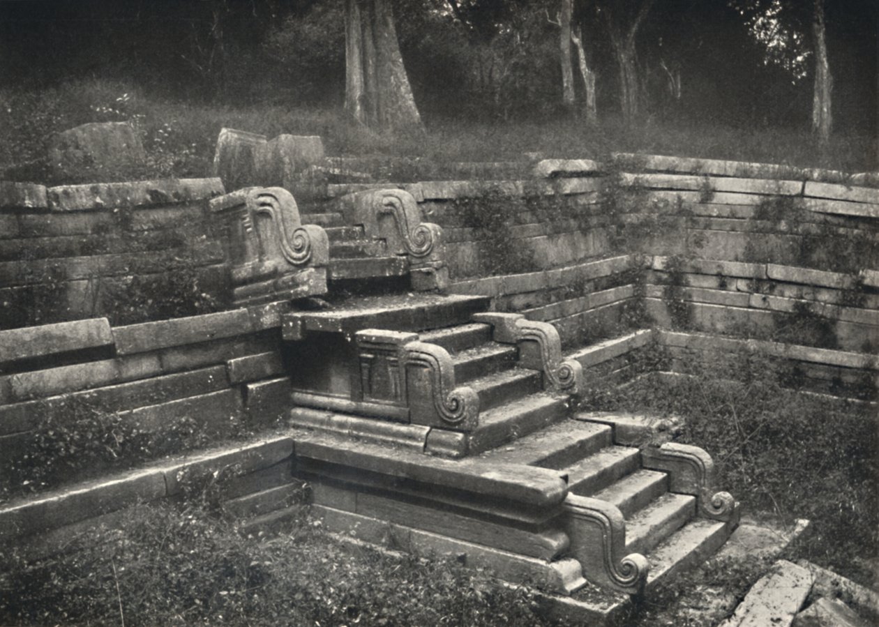 Schody w ceglanym stawie kąpielowym, Anuradhapura, 1926 autorstwa Unbekannt