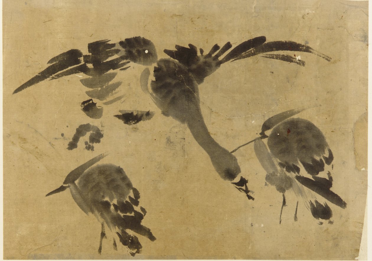 Dwie czaple i gęś, okres Edo, 1573-1615. autorstwa Unbekannt