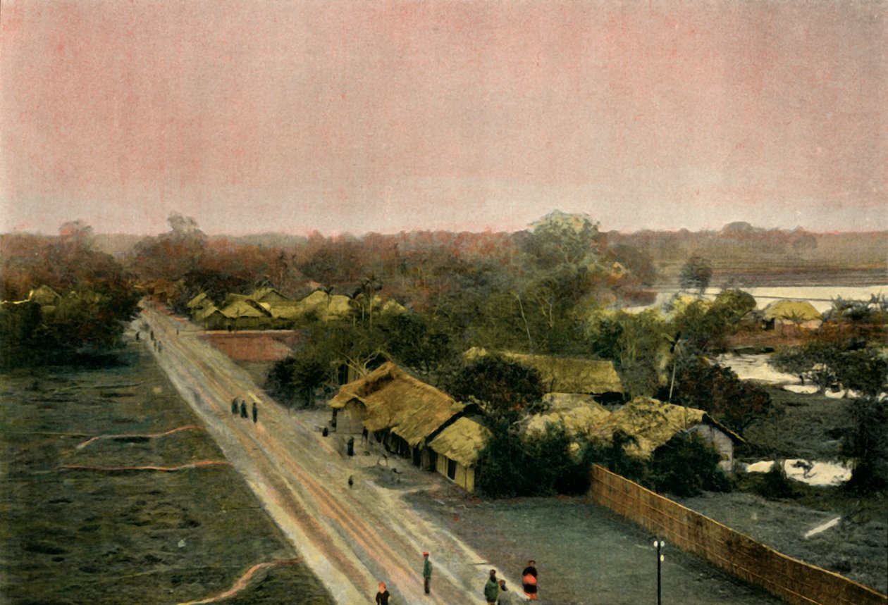 Un Village Tonkinois, wieś w Tonkin, 1900. autorstwa Unbekannt