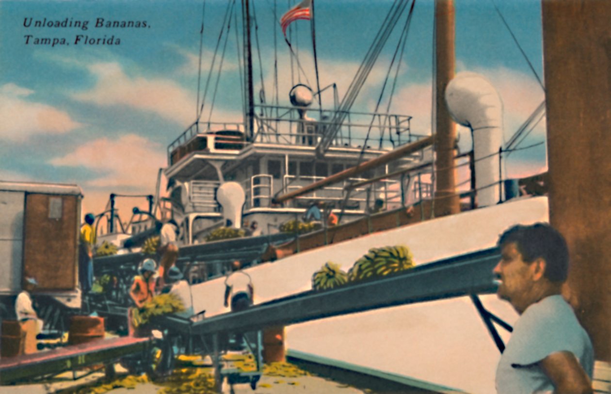 Rozładunek bananów, Tampa, Floryda, ok. 1940 r. autorstwa Unbekannt