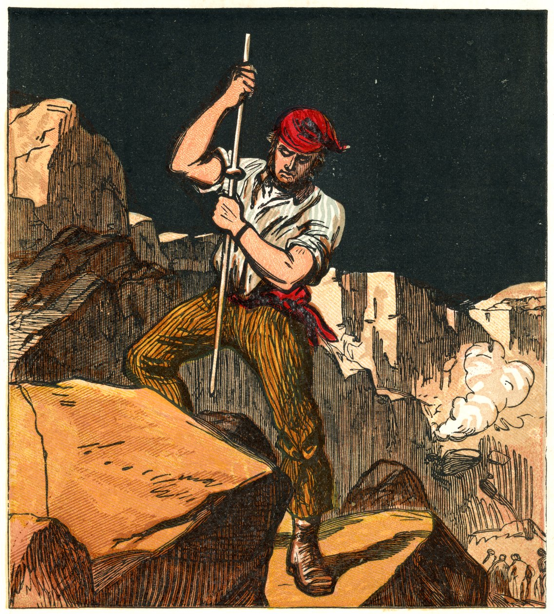 Używanie prochu w kamieniołomie, 1867 autorstwa Unbekannt