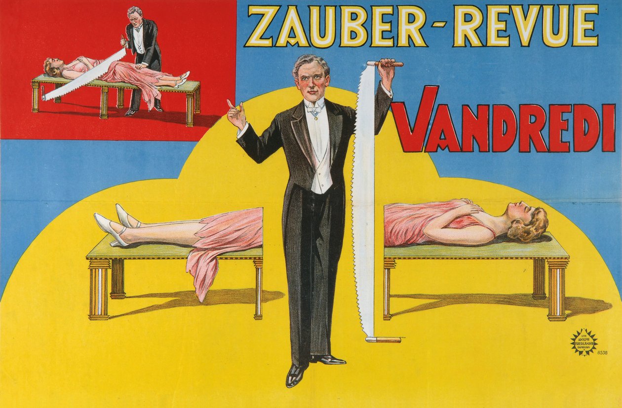 Plakat piątkowej rewii magii, 1923 autorstwa Unbekannt