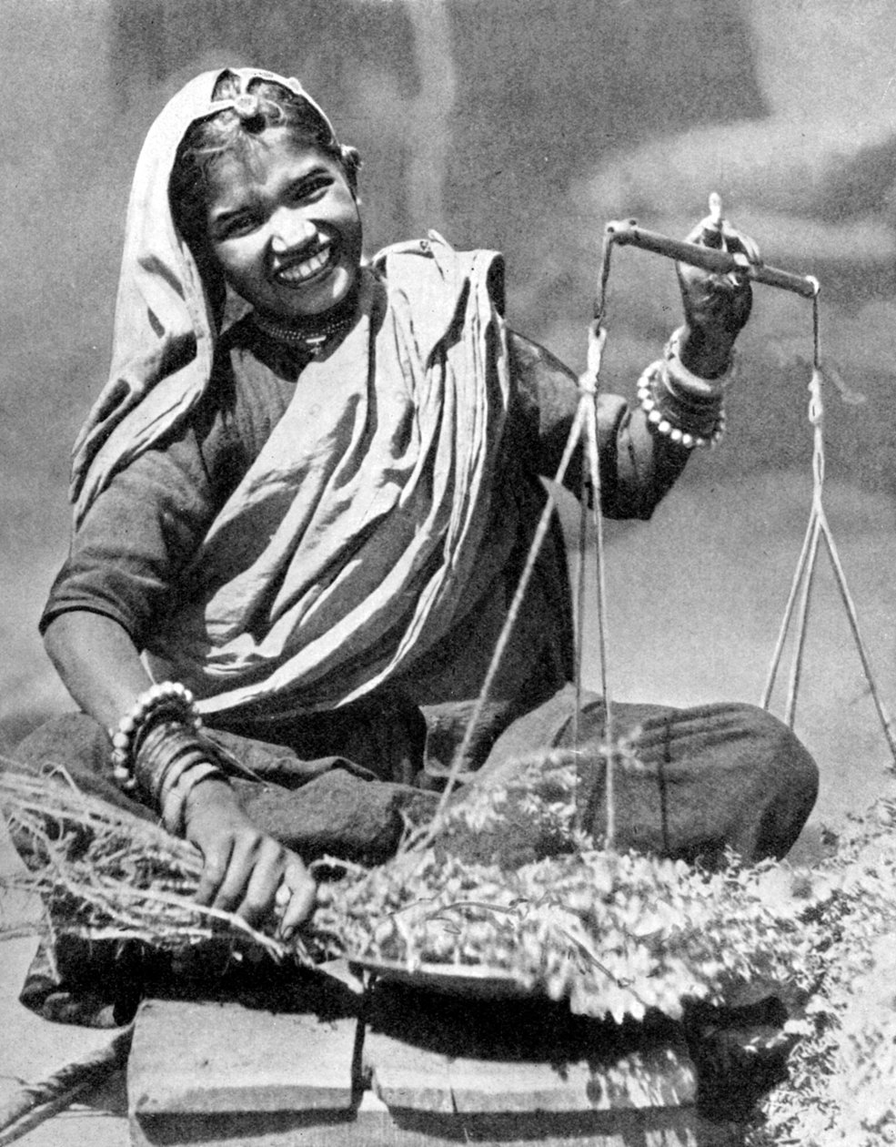 Sprzedawca warzyw, Jaipur, Indie, 1936 autorstwa Unbekannt