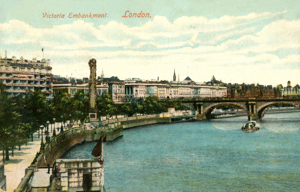 Victoria Embankment - Londyn, 1906. autorstwa Unbekannt