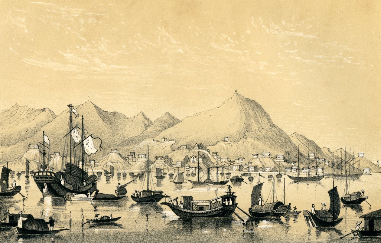 Miasto Wiktorii, wyspa Hongkong, 1847 autorstwa Unbekannt