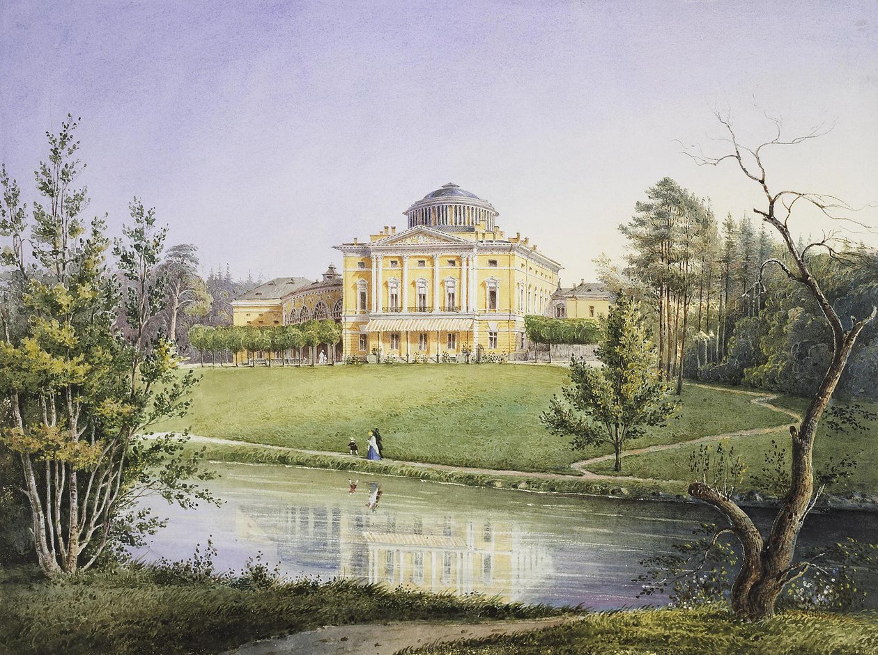 Widok pałacu w Pawłowsku, 1847 autorstwa Unbekannt