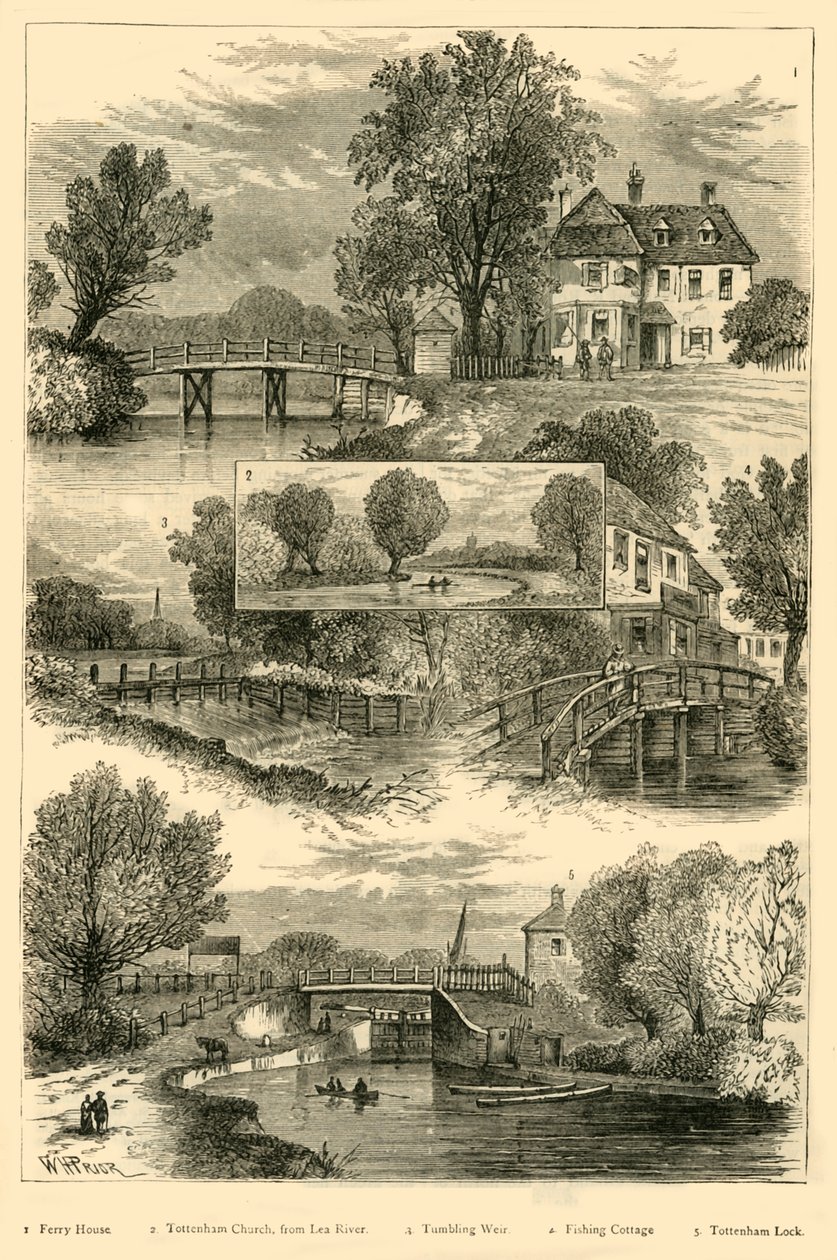 Widoki na rzekę Lea, ok. 1876 r. autorstwa Unbekannt