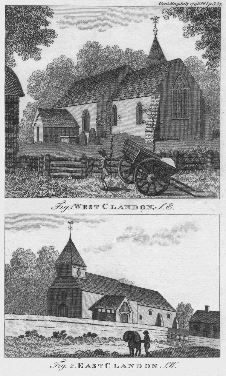 West Clandon i East Clandon, 1798. autorstwa Unbekannt