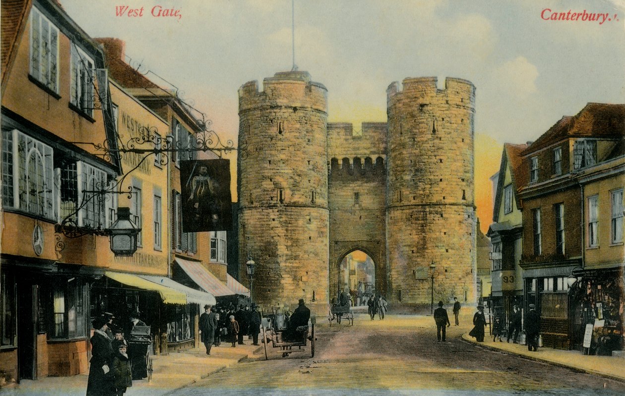 West Gate, Canterbury, koniec XIX-początek XX wieku. autorstwa Unbekannt