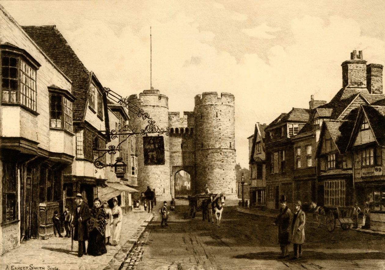 Westgate, Canterbury, 1898. autorstwa Unbekannt