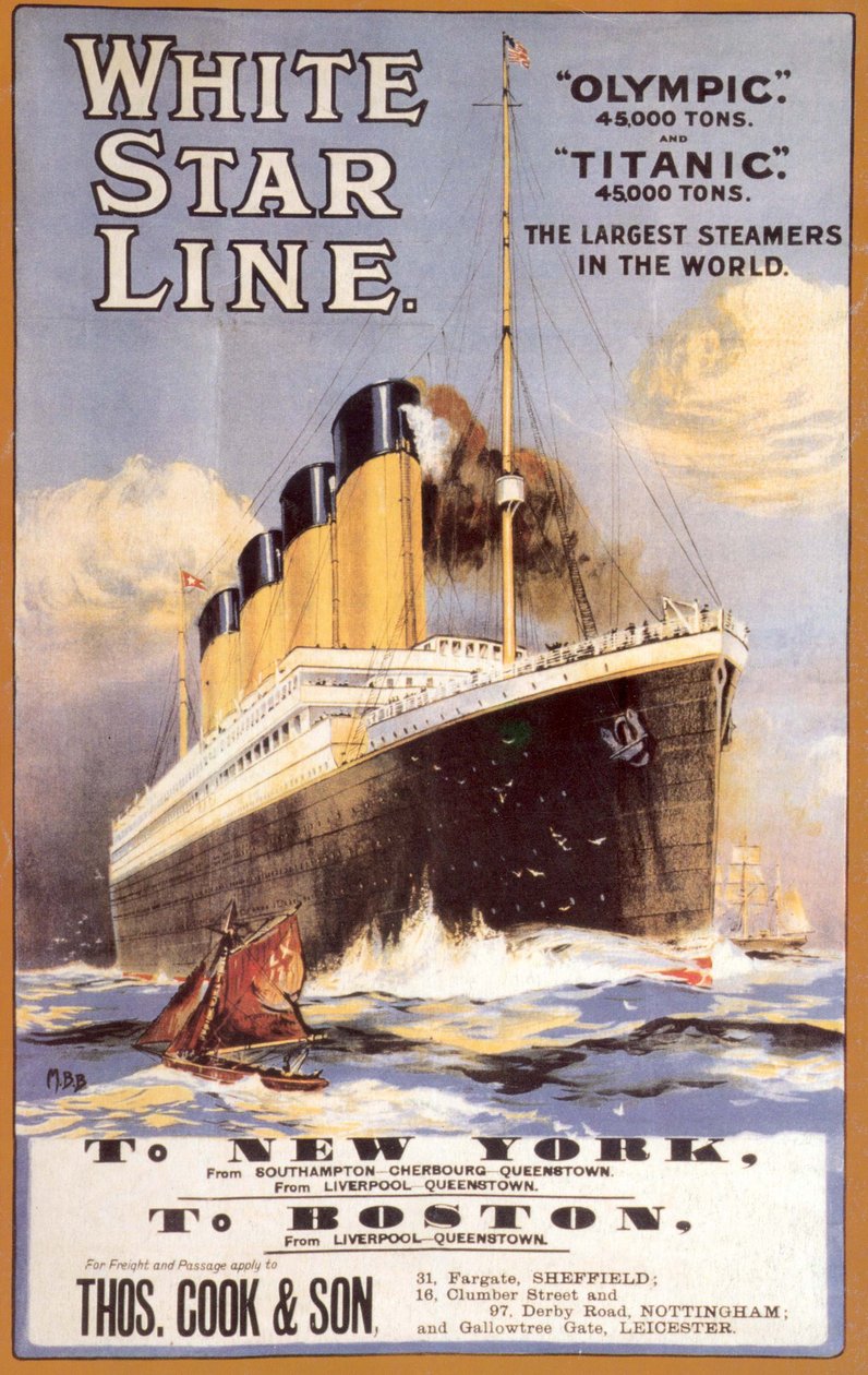 Linia Białej Gwiazdy. Titanic i Olympic, c. 1911 autorstwa Unbekannt
