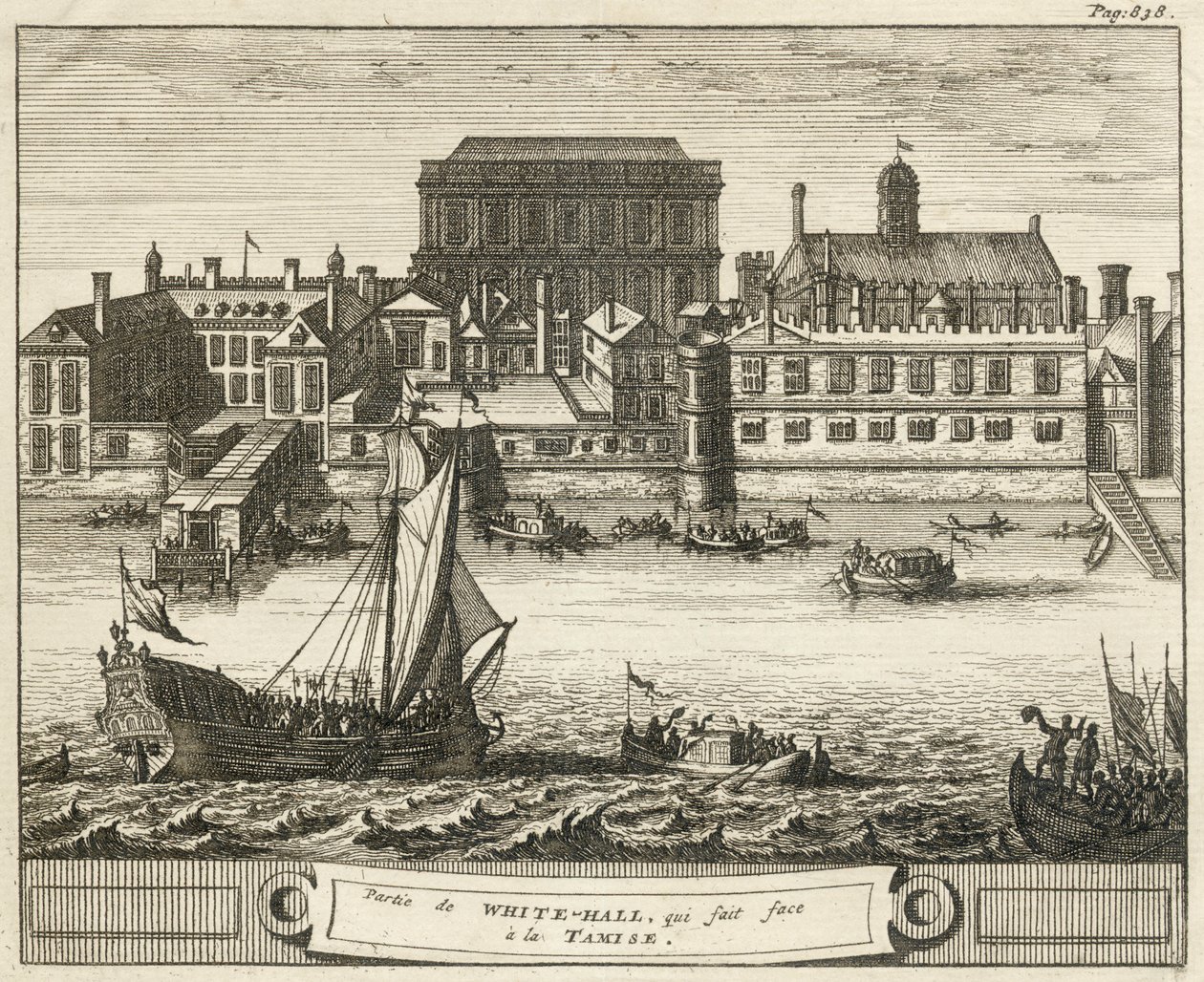Whitehall, Westminster, Londyn, 1707 autorstwa Unbekannt