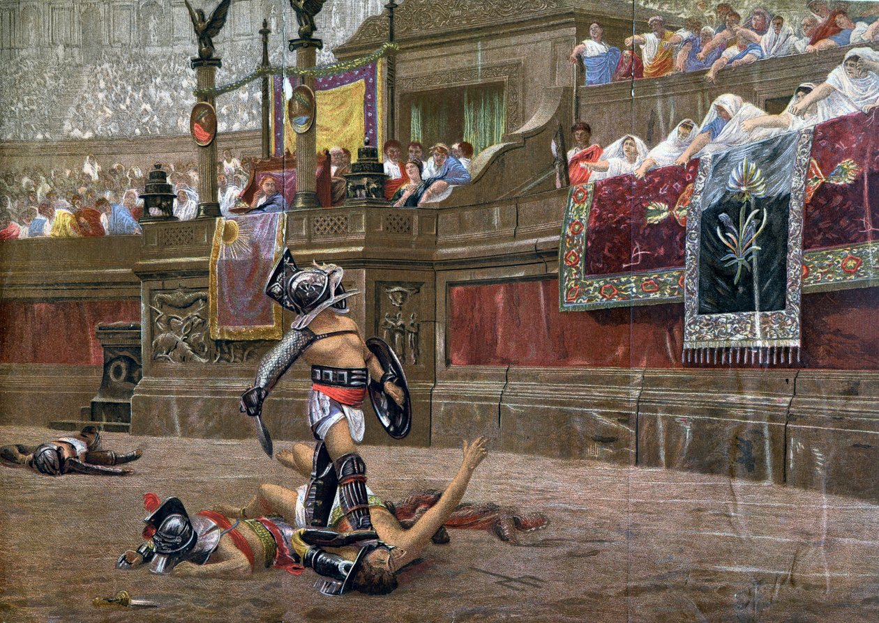Z odwróconym kciukiem, Pollice Verso, 1872 autorstwa Unbekannt