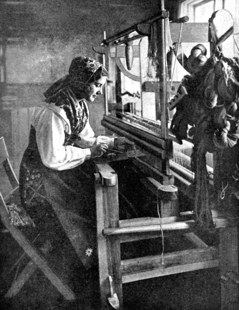 Kobieta używająca krosna, Szwecja, 1936 autorstwa Unbekannt