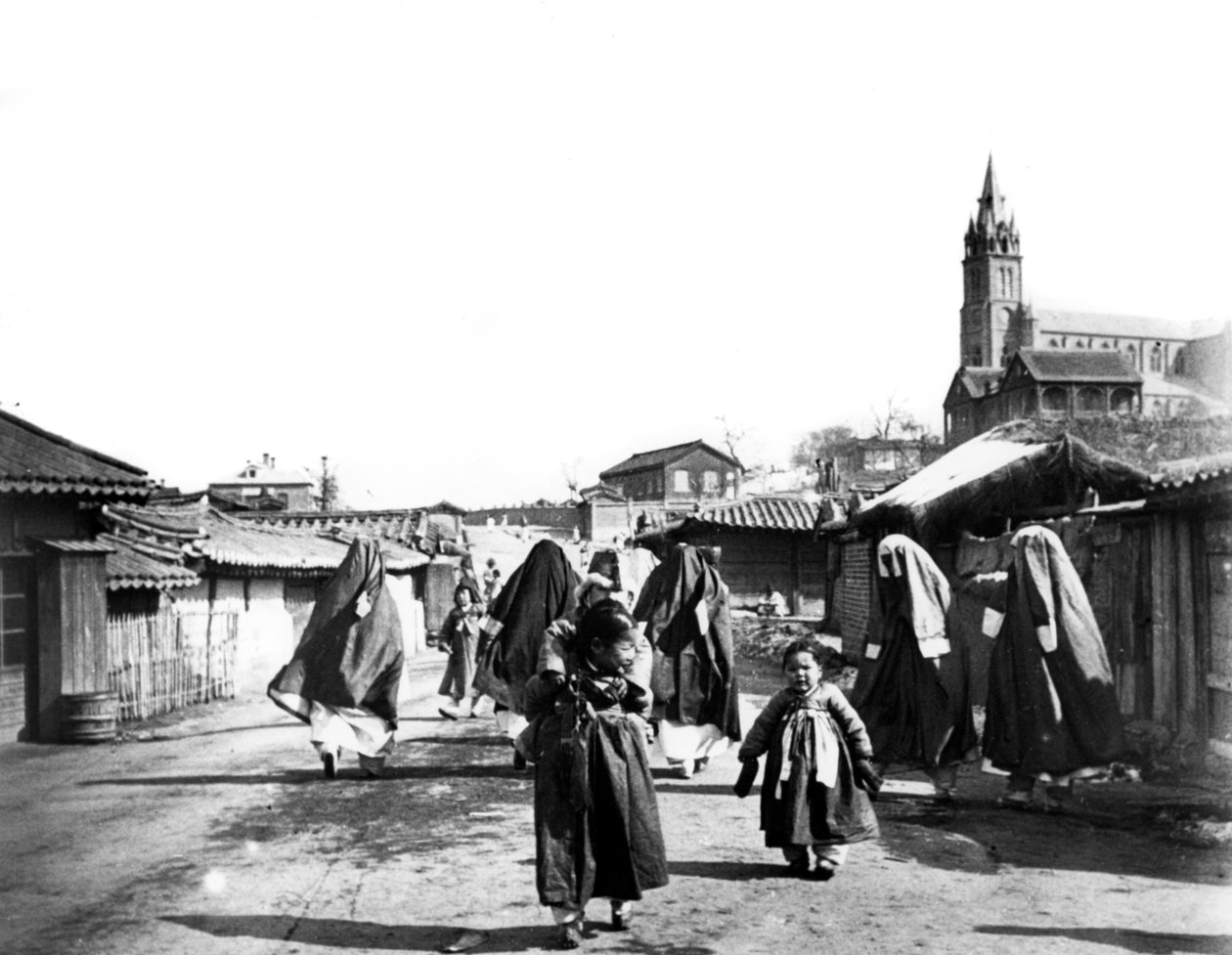 Kobiety i dzieci, Nam San, Korea, 1900 autorstwa Unbekannt