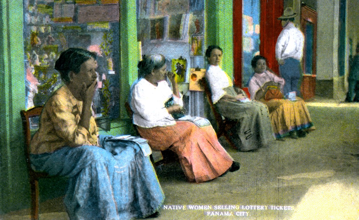Kobiety sprzedające losy na loterię, Panama City, Panama, c1920 autorstwa Unbekannt